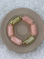 Pembe Detaylı Gold Bileklik - Görsel 2