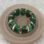 Yeşil Desenli Gold Detaylı Bileklik