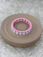 Pembe Şeffaf Taşlı Esnek Bileklik - Görsel 2
