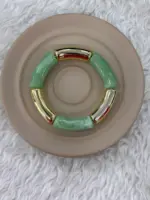 Mint Yeşili Gold Detaylı Bileklik - Görsel 2