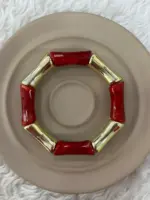 Kırmızı gold detaylı modern bileklik - Görsel 3