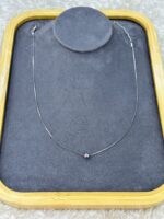 Silver Tek Top Detaylı İnce Kolye - Görsel 2