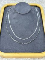 Silver İkili Zincir Kolye - Görsel 2