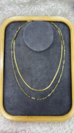 İkili Gold Zincir Kolye - Görsel 2