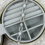 Taşlı Oval ve Baklava Detaylı Silver Bileklik