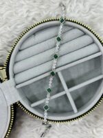 Yeşil Kare Taşlı Silver Bileklik - Görsel 2