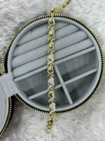 Gold Taşlı Kalp Figürlü Bileklik - Görsel 2