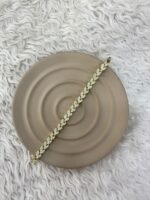 gold yaprak taşlı bileklik - Görsel 2