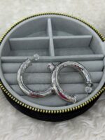 Silver Kalın Bombeli Halka Küpe - Görsel 3
