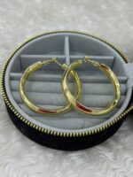 Gold Büyük Halka Küpe - Görsel 3