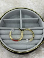 Gold Orta Boy Köşeli Halka Küpe - Görsel 3
