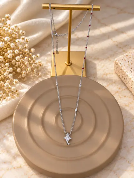 Kuzey Yıldızı Detaylı Silver Kolye