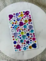 Kalpli Renkli Taş Sticker Seti