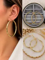 İnce Gold Büyük Halka Küpe