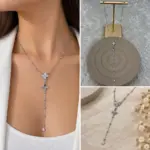Çiçek Detaylı Y Kolye