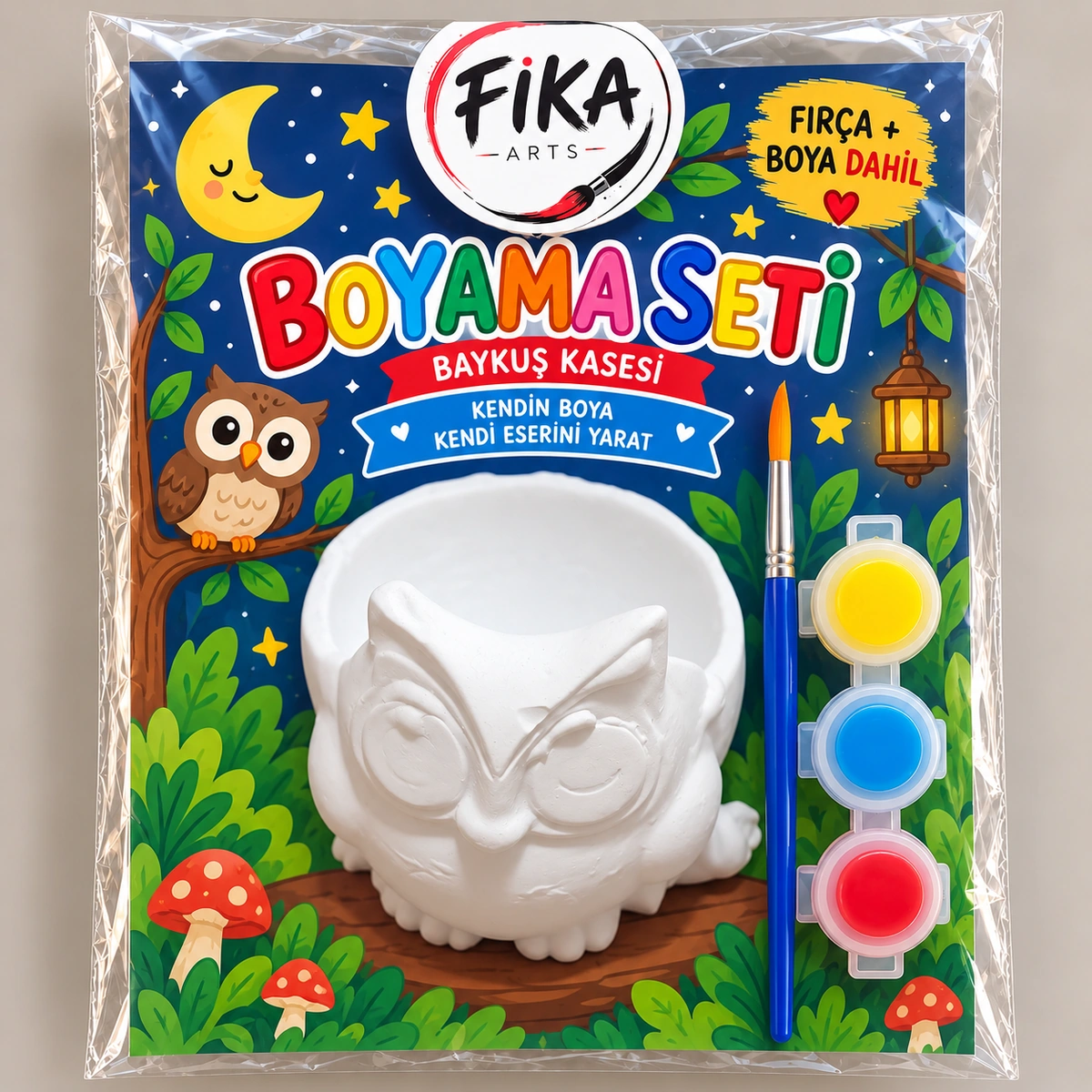 FA-BS-0018 Baykuş Kasesi Boyama Seti