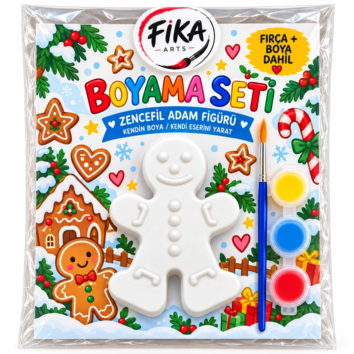 FA-BS-0032 Zencefil Adam Figürü Boyama Seti - Görsel 1