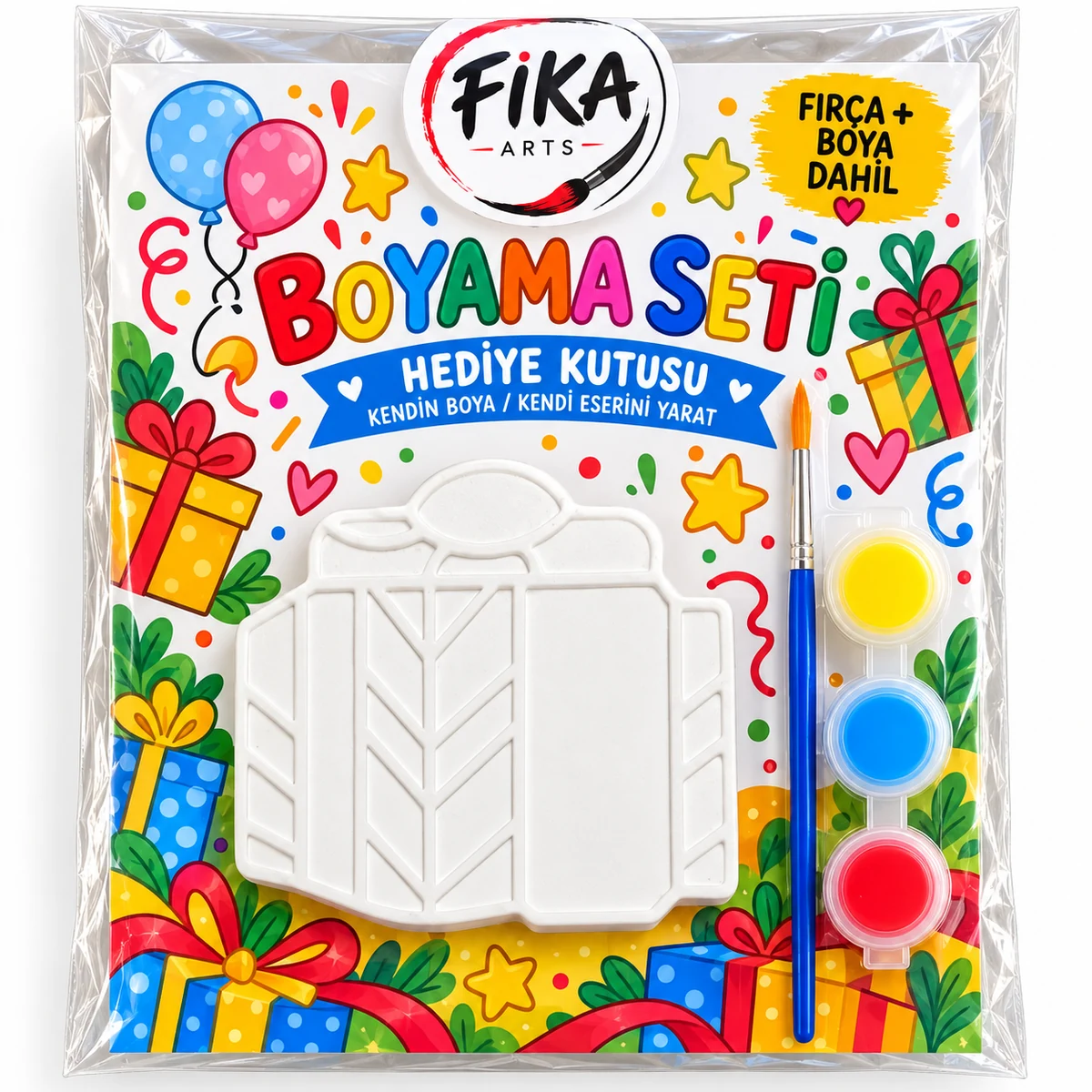 FA-BS-0039 Hediye Kutusu Figürü Boyama Seti - Görsel 1