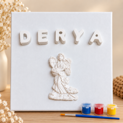 Derya İsimli Melekli 20x20 Tuval Boyama Seti - Boyasız