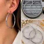 İnce Silver Büyük Halka Küpe