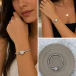 Kalp Figürlü Zirkon Taşlı Charm Bileklik