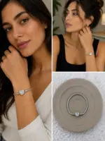 Kalp Taş Detaylı Charm Bileklik