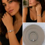 Yuvarlak Taş Detaylı Charm Bileklik