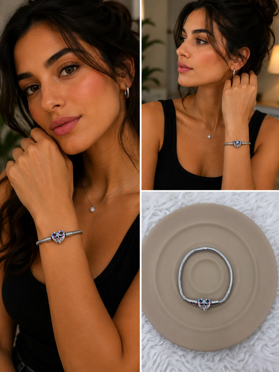 chatgpt-image-22-haz-2026-20-01-25.webp Renkli Taş Detaylı Kalp Charm Bileklik - Görsel 1