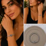 Sonsuzluk ve Kalp Figürlü Taşlı Charm Bileklik