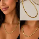 Gold Pullu Arpa Zincir Şık Kolye (60cm)