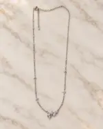 Yıldız Detaylı Silver Kolye