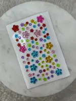 Renkli Çiçek Taş Sticker Seti
