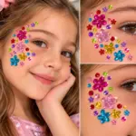 Renkli Çiçek Taş Sticker Seti