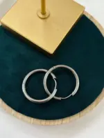 Çelik Classic Hinge Halka Küpe - Görsel 2