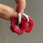 Alev Çiçeği Halka Çelik Küpe