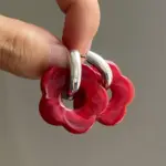 Alev Çiçeği Halka Çelik Küpe