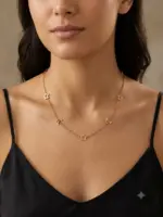 Gold Renk Ay ve Yıldız Figürlü Zincir Kolye – Minimal Kadın Kolyesi - Görsel 3