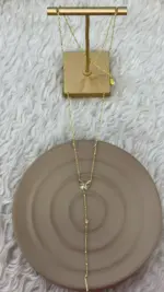 Kelebek Detaylı Sallantılı Y Kolye
